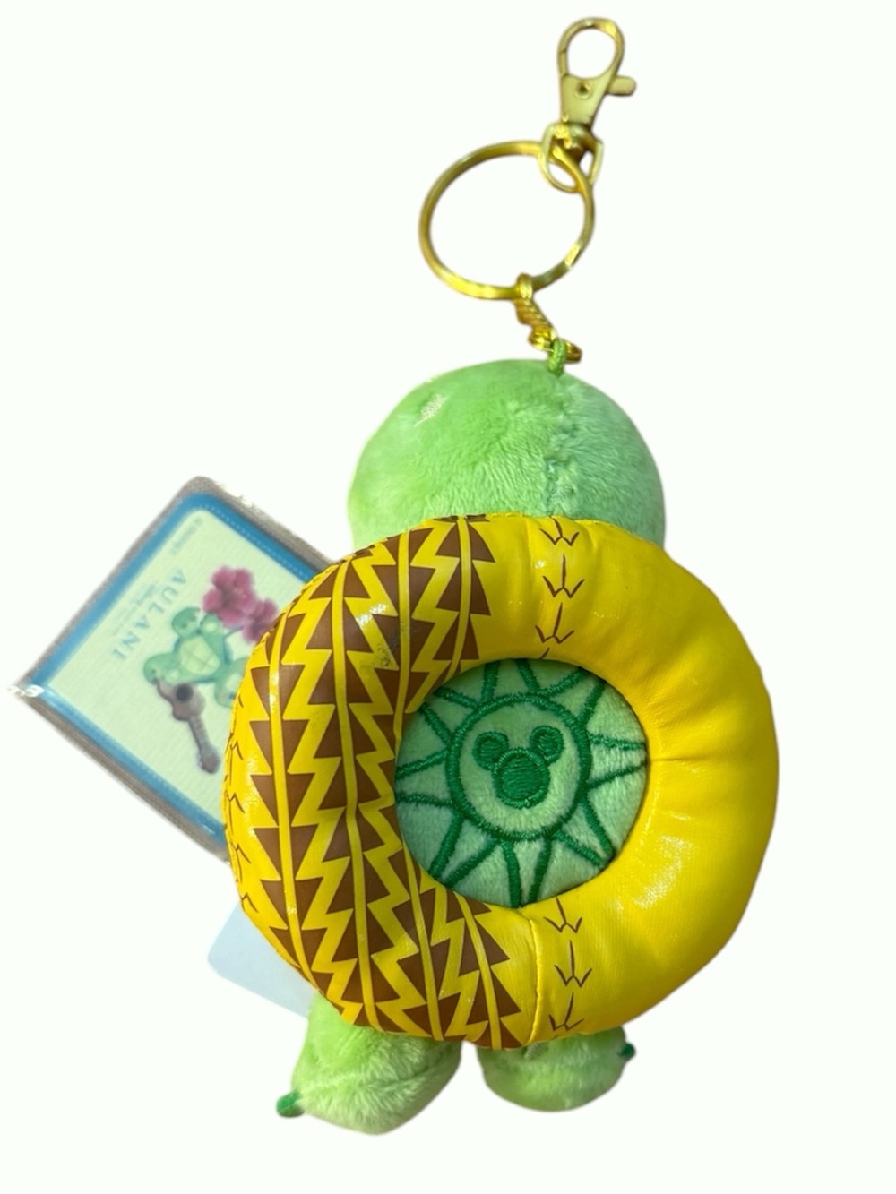 Disney Aulani Hawaii Olu Mel Turtle Ukulele Inner Tube Plush Keychain Bag Charm - Picture 3 of 8